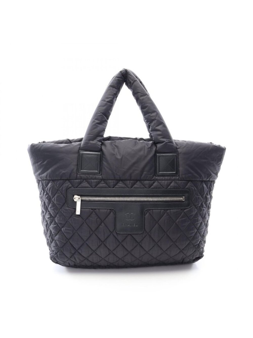 Chanel Tote Bag Coco Cocoon MM Black Nylon Leather